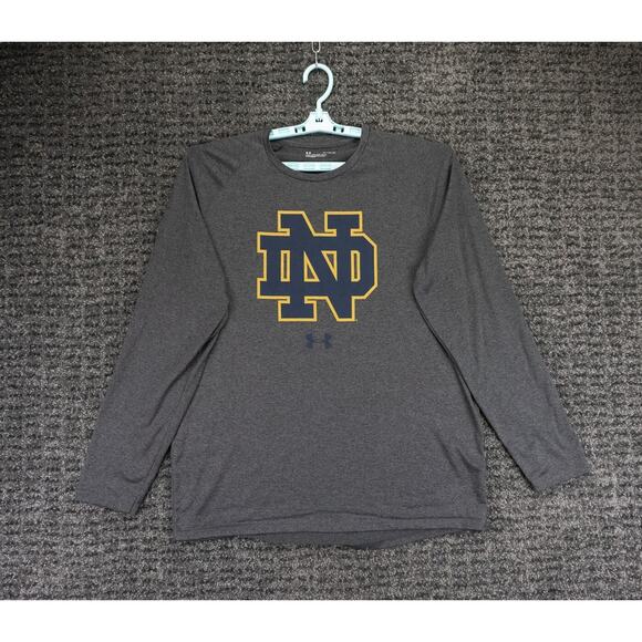 Notre Dame Fighting Irish Shirt Mens XL Gray Loose Performance Under Armour NCAA - Picture 1 of 9